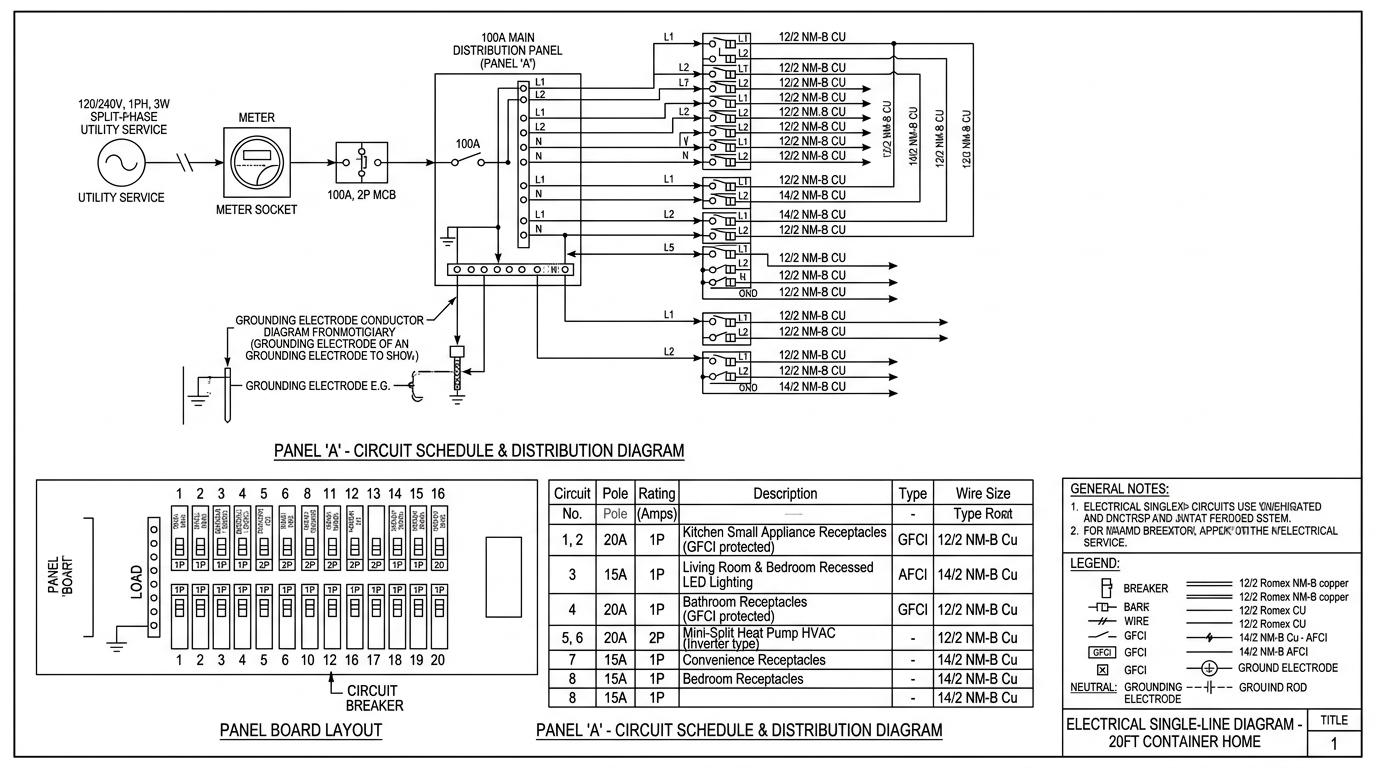 120/240V Electrical Circuit Schematic